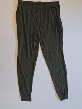 Men's Sz L Cozy Earth Olive Green Bamboo Pajama Joggers